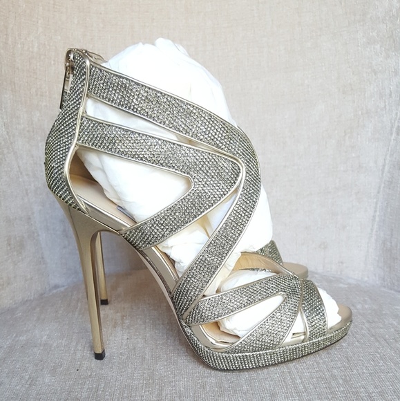 NIB Jimmy Choo Bronze Lame Collar Pumps - Picture 2 of 8